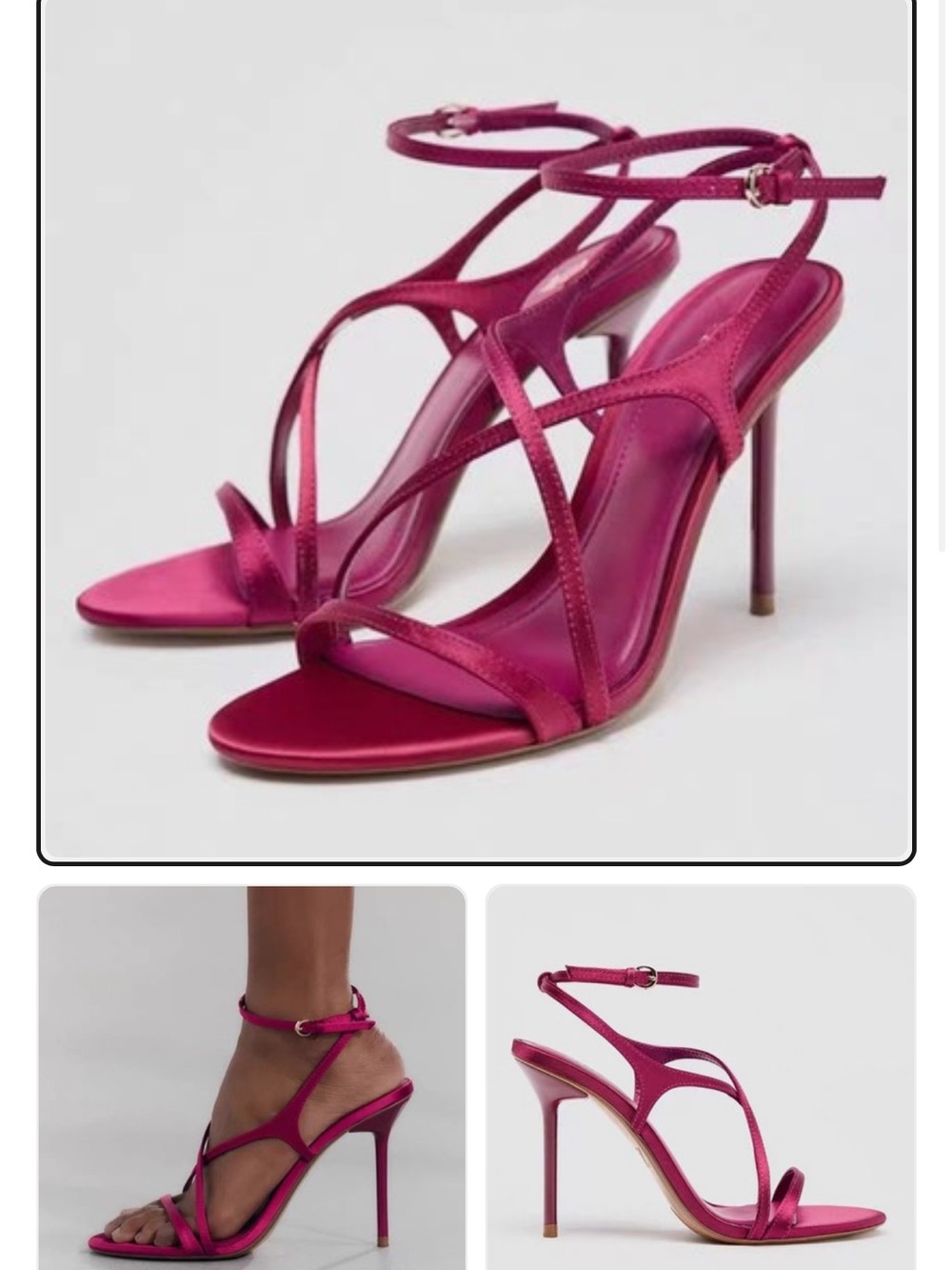 Zara Fuchsia Strappy Stiletto Heels